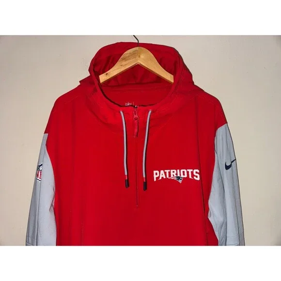 Nike NFL New England Patriots Team Issue PE Sideline 1/2 Zip Hoodie Jacket 2XL